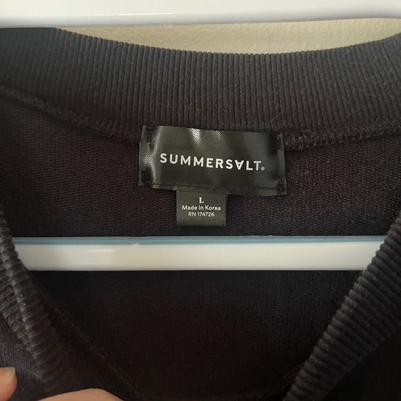 Summersalt The Softest French Terry Puff Sleeve Pulloverblack size large - Picture 6 of 12